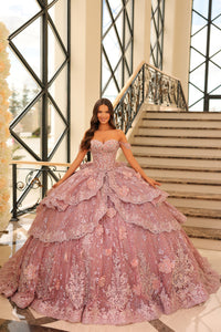 AMARRA Style 54202 3D Floral Embellished Quinceanera Gown