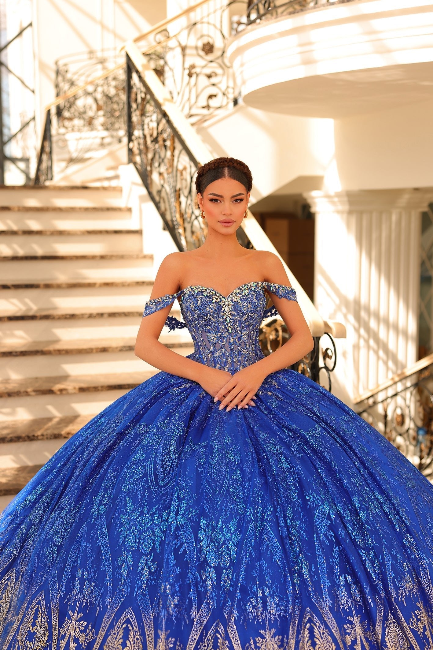 AMARRA Style 54210 Embellished Large Bow Quinceanera Dress