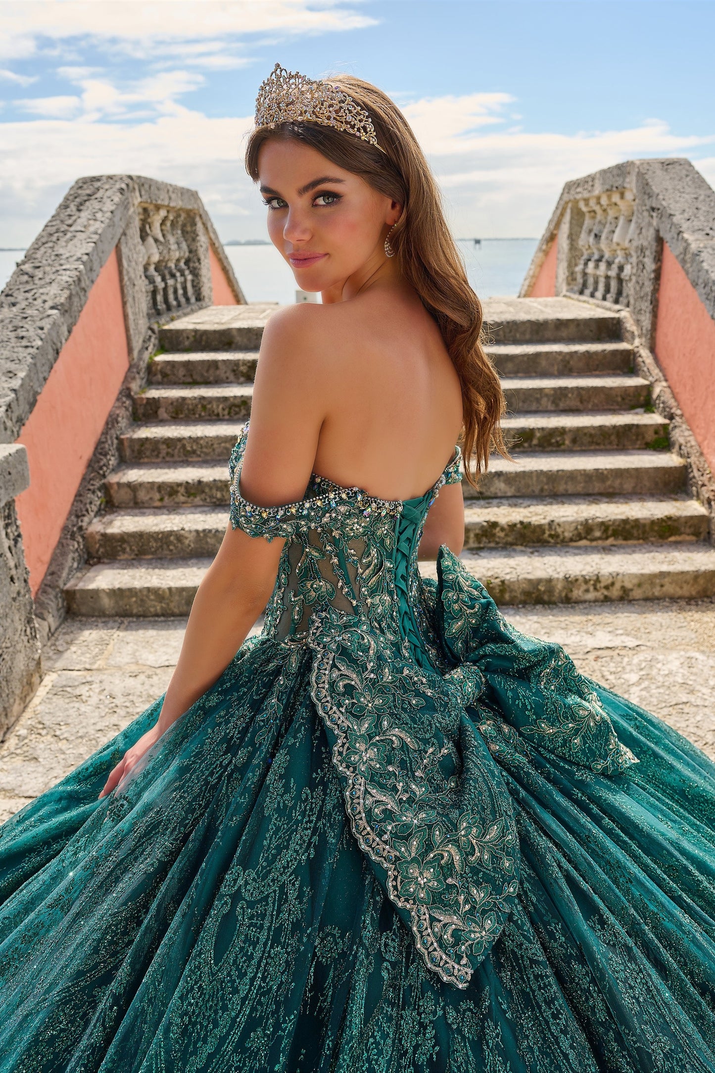 quinceera emerald green 15 dress Amarra Green Quinceaera Dresses
