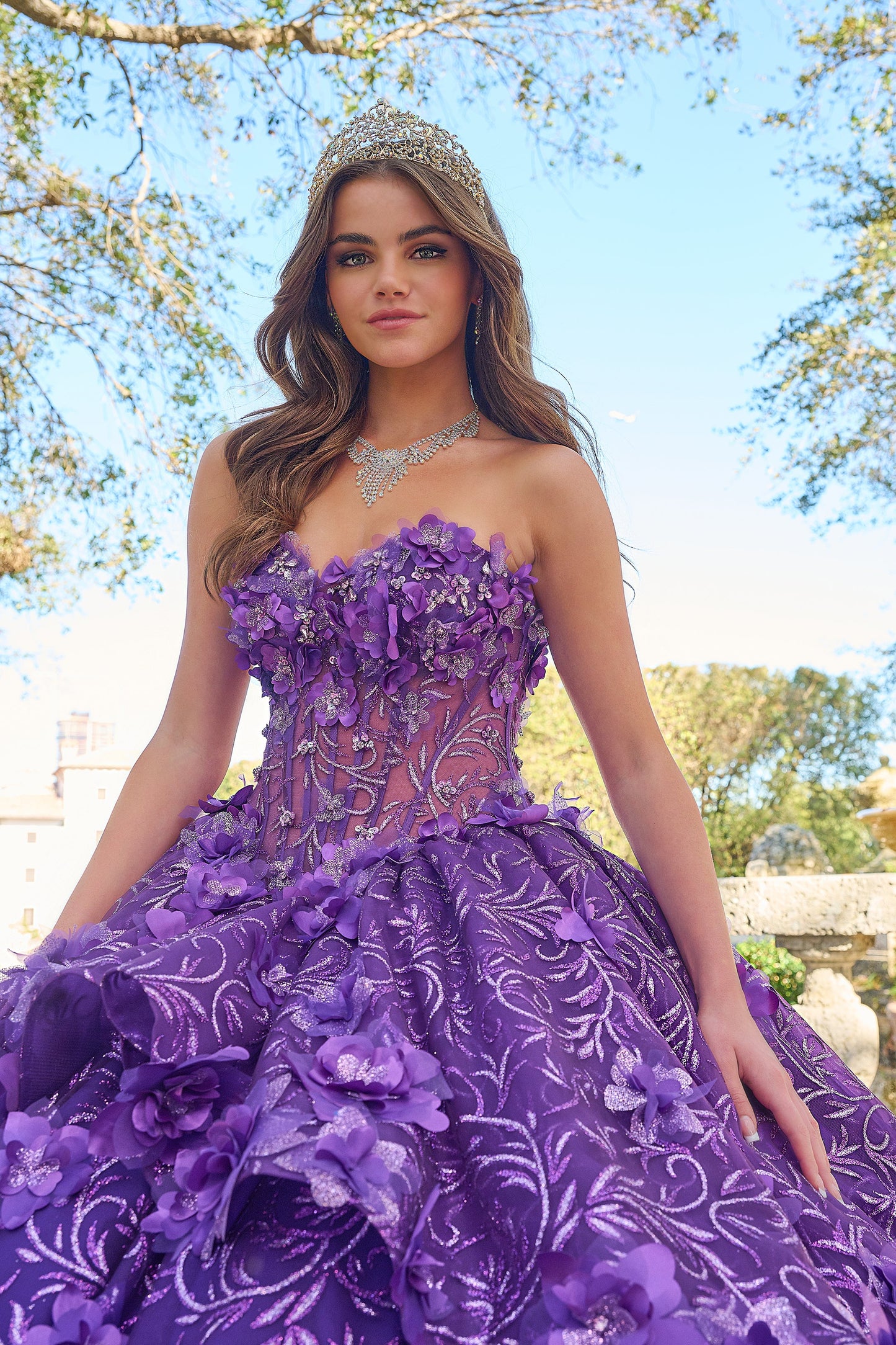 purple zebra quinceanera dresses Purple Zebra Quinceanera Dresses Rachel Allan RQ1157 3D Floral Sweetheart Quinceanera Dress FormalDressShops 14 Orchid