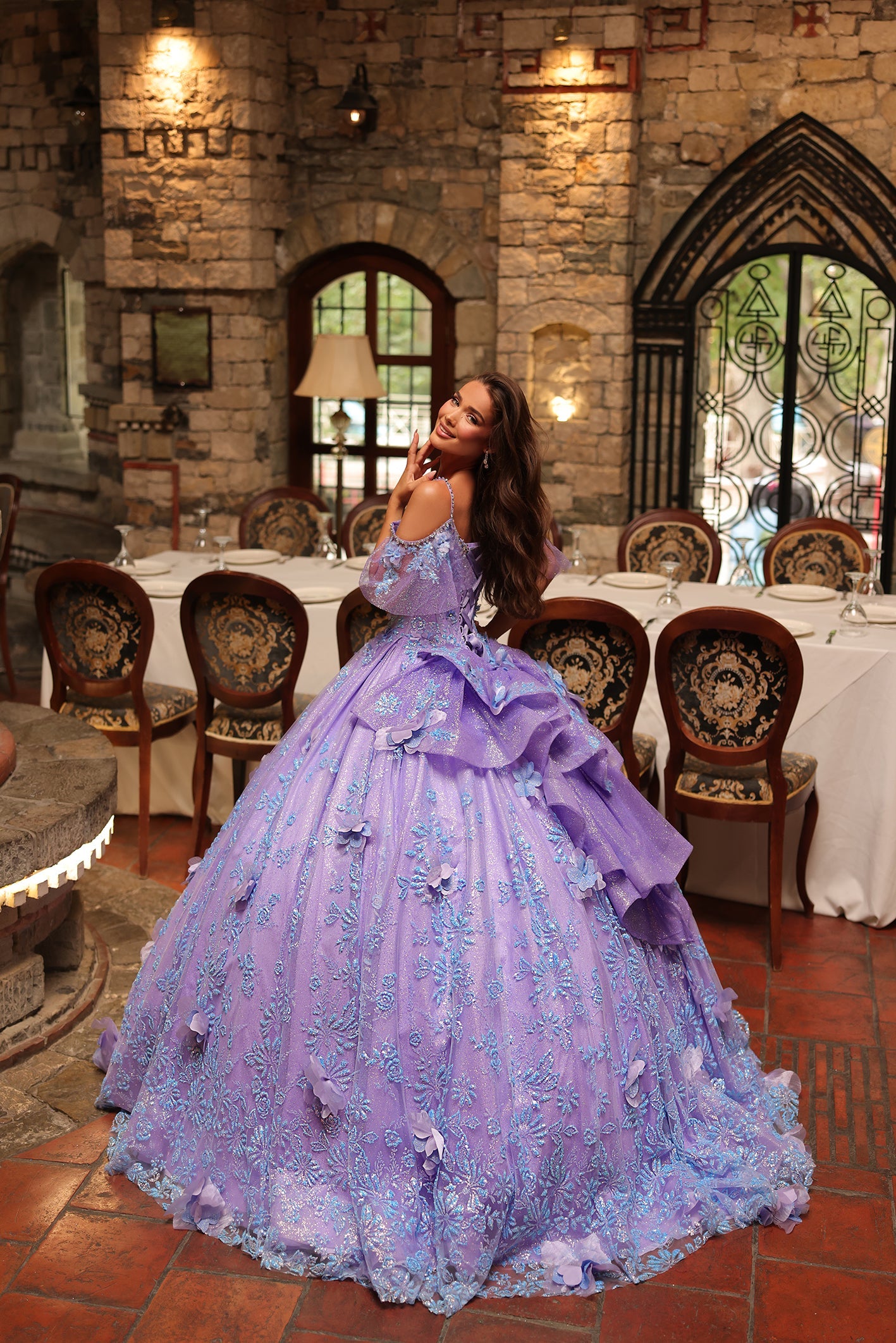 purple quinceanera dresses with cape Amarra 54281 Lilac Purple Quinceaera Dress Lilac / 00