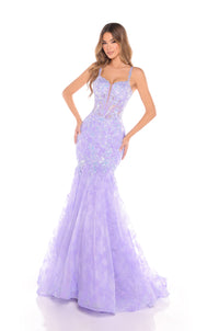AMARRA Style 88373 Plunging Sweetheart Glitter Mermaid Gown