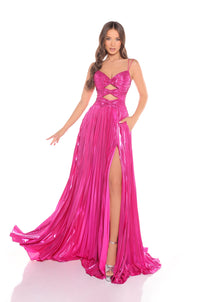 AMARRA Style 88435 Pleated A-Line Cut-Out Style Dress