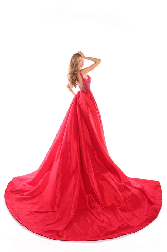 AMARRA Style 88444 Taffeta Fabric Embellished A-Line Dress