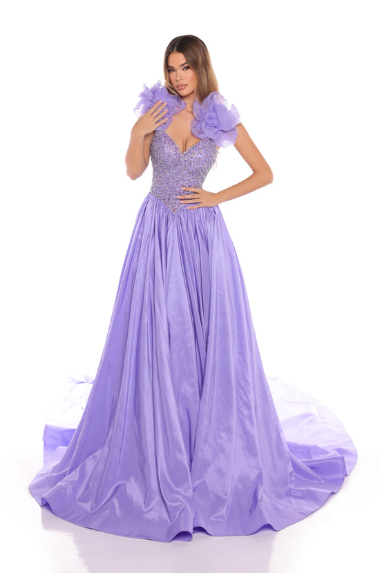 AMARRA Style 88445 Oversized Rosette Straps A-Line Dress