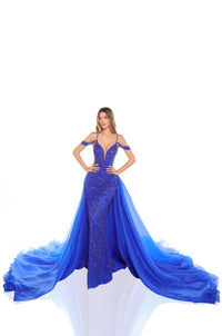 AMARRA Style 88447 Detachable Overskirt Overall Embellished Gown