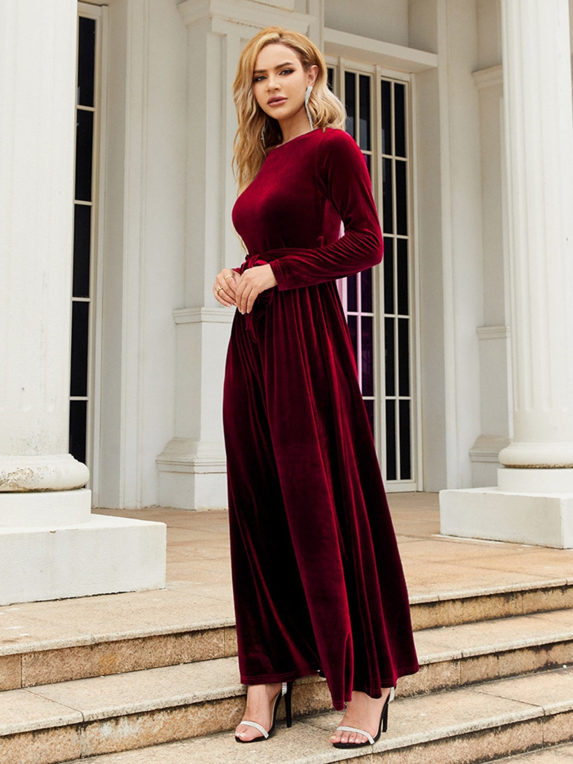 tie front long sleeve dress Long-Sleeve Tie-Front Mini Shirt Dress