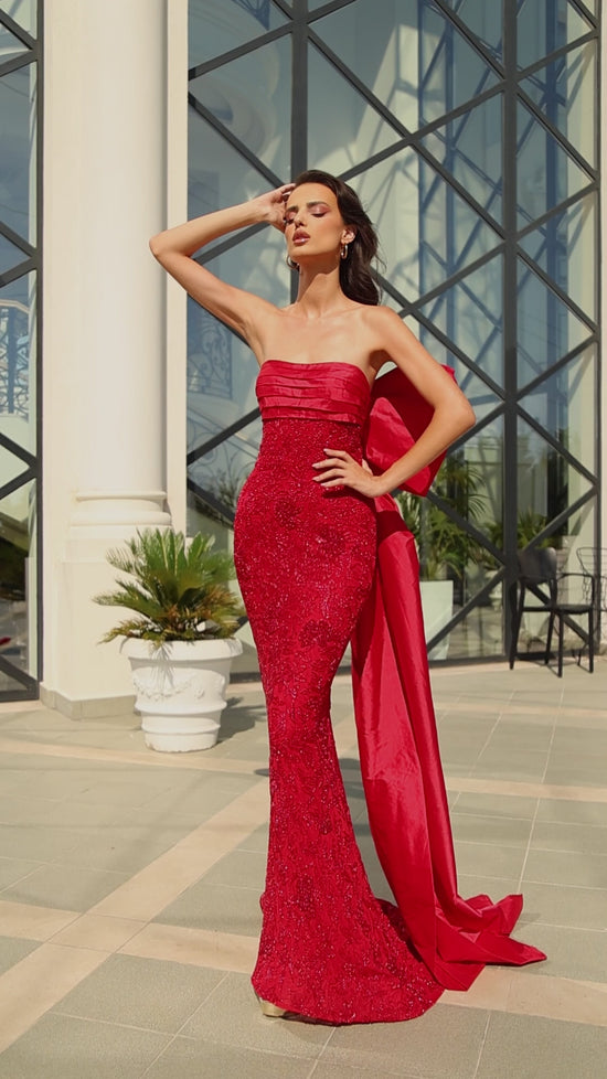 Load and play video in Gallery viewer, AMARRA Style 94049 - Beaded Mermaid Prom Dresses
