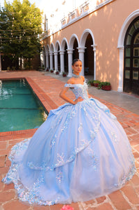 AMARRA Style 54305 Embellished Off-Shoulder Tulle Quinceanera Gown